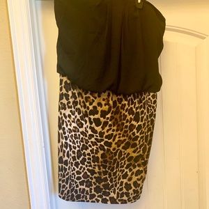 Strapless Leopard Print Dress